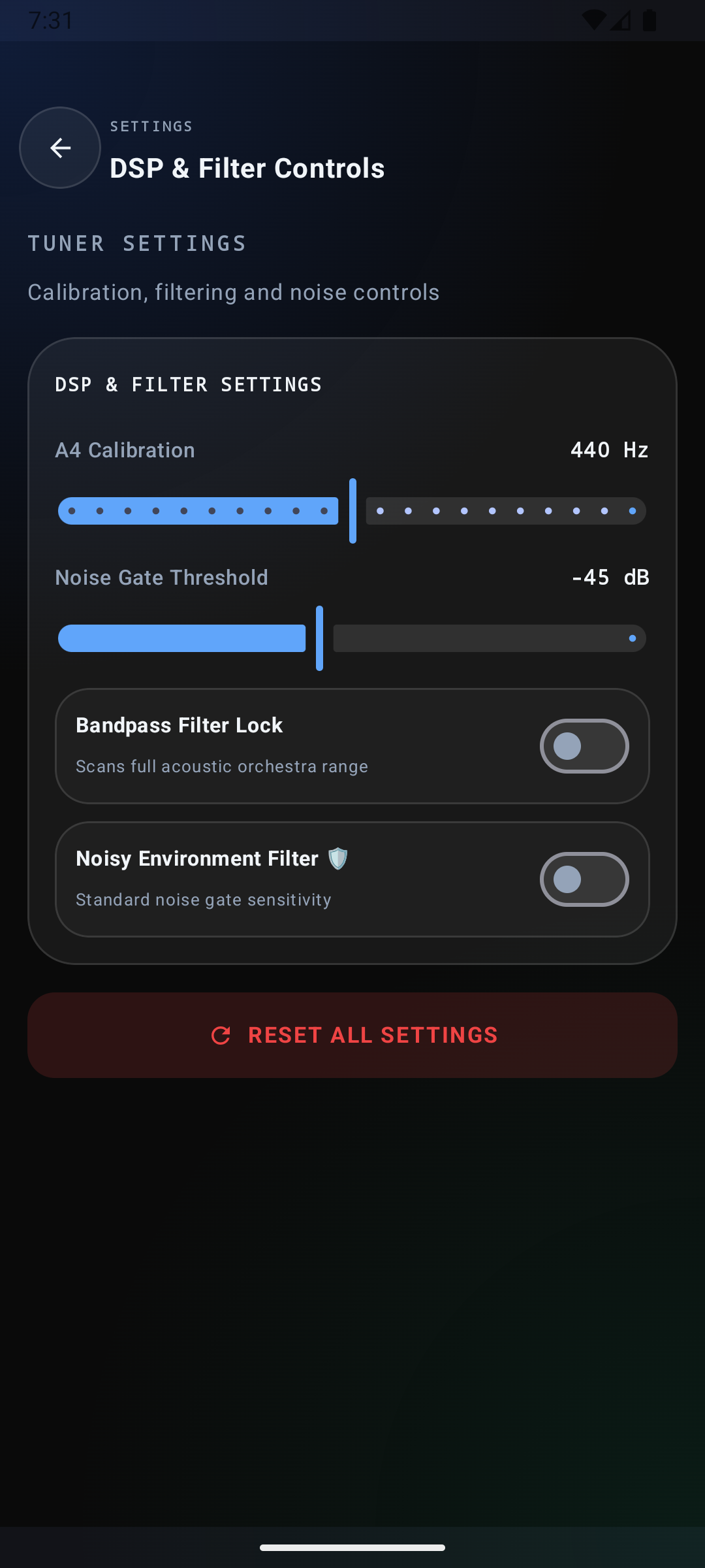 DSP & Audio Settings